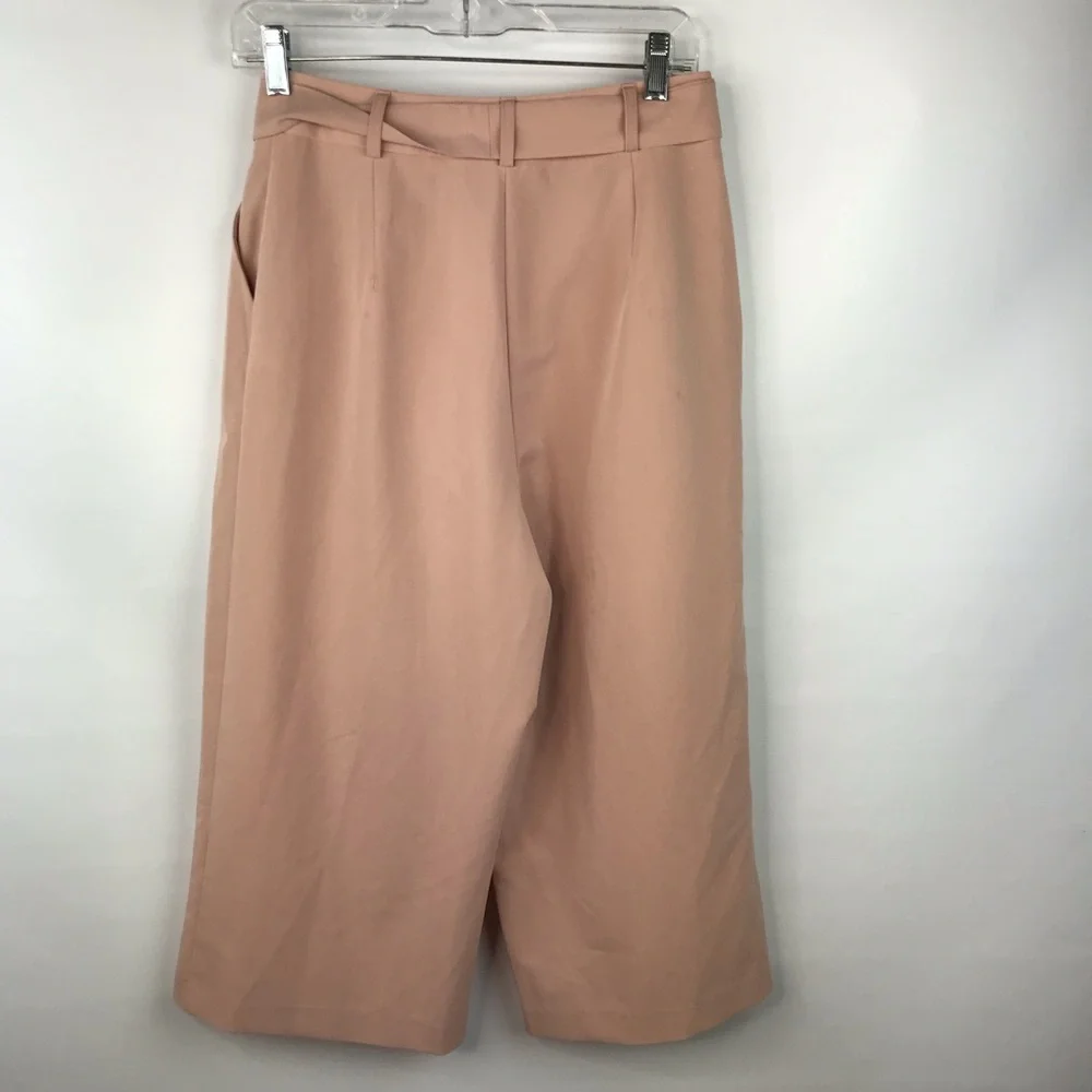 ASOS Pink Wide Leg Tie-Waist Culotte Pants - Picture 6 of 6